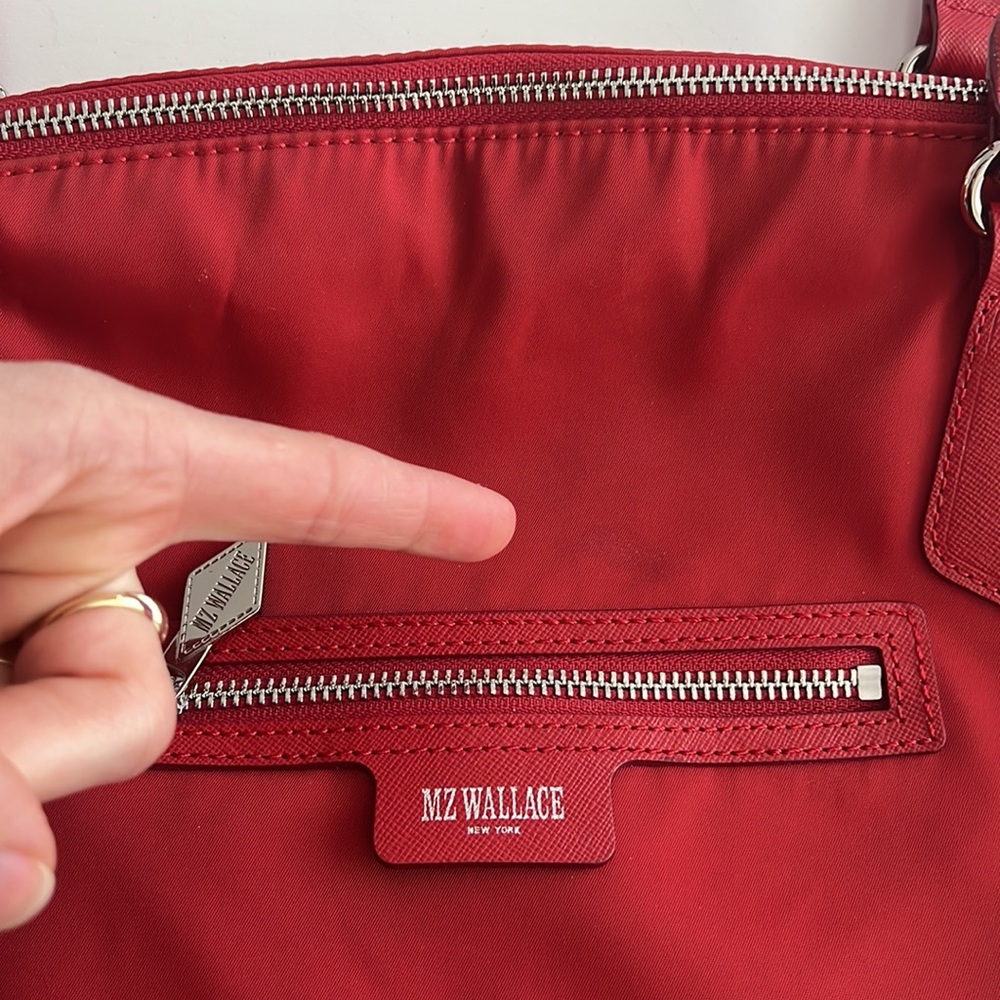 MZ Wallace Chelsea Red Tote With Pouch And Crossbody Strap - Picture 4 of 16